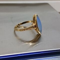 K18 石付リング 指輪 17号 総重量3.1gの画像