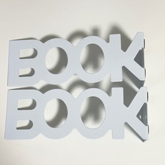 BOOKデザイン ブックエンド 2個セット　ホワイトの画像