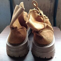 新品 23.5cm レディース ブーツ ブラウン 厚底 シューズ 普段着 識別番号:【B029-S】の画像