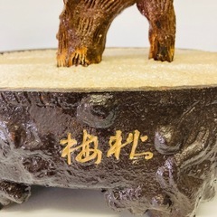 盆栽　梅の花　装飾用造花　ガラス製　オブジェ　梅盆の画像
