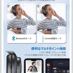 【新品】Bluetooth5.4 ワイヤレスヘッドホン　ノイズキャンセル　折りたたみ可能 の画像