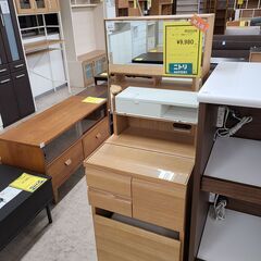 J1620【リユースのサカイ柏店】NITORI　ニトリ　一面鏡ドレッサー　Nノワル　ライトブラウン　クリーニング済みの画像