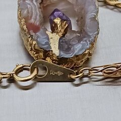 K18 ホールマーク有り 石付ネックレス 総重量17.3g チェーン長さ約60cmの画像