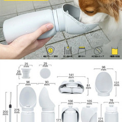 ほぼ未使用 半額以下 ペット シリコン 給水器 マナーボトル 散歩 犬猫 携帯用 犬用 水飲み器 550mlの画像