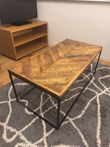FURNITURE　ローテーブル　無垢材　センターテーブル　コーヒーテーブル　インダストリアル家具　アイアン