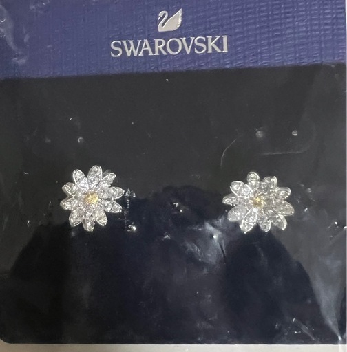 新品　イヤリング 花 フラワー SWAROVSKI シルバー
