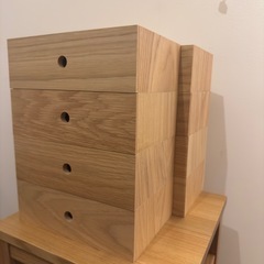 木製小物収納１段 ×8個セット　約幅２５．２×奥行１７×高さ８．４ｃｍの画像
