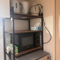 【引越し前お得】冷蔵庫ラック★木目調・収納便利【セット購入がお得】の画像