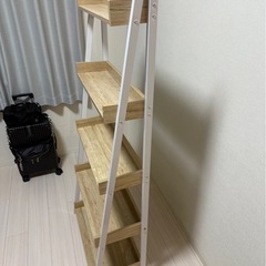 ラダーシェルフ（5段）ホワイト×ナチュラル／美品✨ の画像