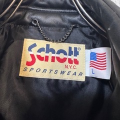 【委託)】Schott ショット レザーダウンジャケット Lサイズの画像