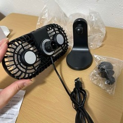 USB車載エアコン送風口用ダブルヘッドファンの画像
