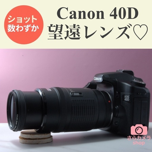 美品　Canon 40D 望遠レンズセット　ショット数わずか　初心者さんにオススメ　CFカードつき！