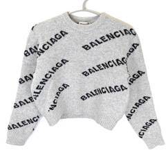 バレンシアガ ロゴニット セーター 38 グレー レディース B...