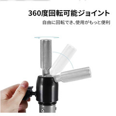 💇‍♀️【新品未使用】MIR ウィッグスタンド 三脚 折り畳み式 クランプ付き 高さ調整可能 美容師 トレーニング用 練習用 マネキンヘッド台 ウィッグ 練習 美容院 理容室 コスプレ 収納 持ち運び 軽量 スチール製 ブラックの画像