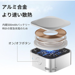 ⌚【新品未使用】YUANRUIXIN Apple Watch 充電器 500mAh内蔵バッテリー 携帯型 モバイル充電器 全シリーズ対応 Ultra/SE/10/9/8/7/6/5/4/3/2/1 シルバー AirPods対応 磁気 ワイヤレス コンパクト 旅行 出張の画像