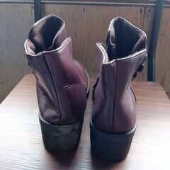 新品 25cm レディース ブーツ ワインレッド 厚底 シューズ 普段着【X006-S】の画像