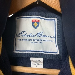 EDDIE BAUER エディーバウア ブルゾン 裏起毛 USA ネイビー サイズLの画像