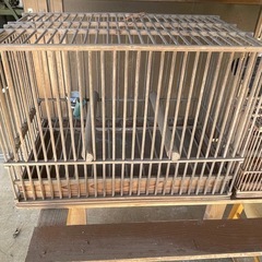 竹製鳥かごケース 昭和レトロの画像