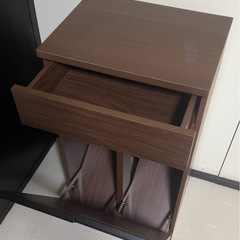 ※11/25迄【美品 ゴミ箱付き】ニトリ 家具調分別ペールカウンターの画像