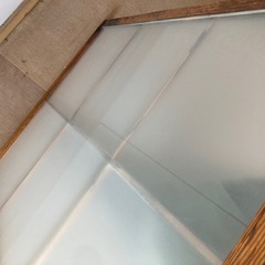 昭和 レトロ 窓枠 1枚 磨りガラス 予備のガラス付きの画像