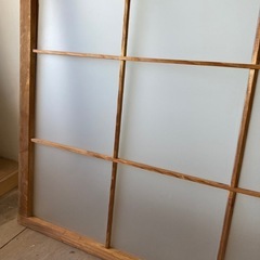 昭和 レトロ 窓枠 1枚 磨りガラス 予備のガラス付きの画像
