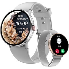 スマートウォッチ 女性に寄り添う 通話可能 バンド2セット付き ...