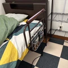 電動介護用ベッド ブラウン スチール製の画像