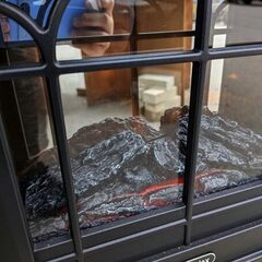 暖炉型ファンヒーター 2段切替 LED炎デザイン インテリアの画像