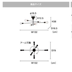 LEDライト付きシーリングライト（マットブラック）の画像