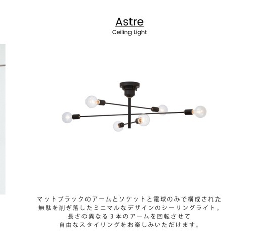 (決まりました)ライト付きシーリングライト（マットブラック）