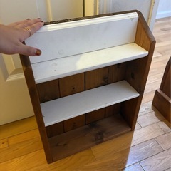 木製 小さめの棚や書類入れセットの画像
