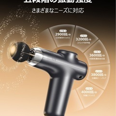 筋膜リリースガン　ハンディガン (2025最新·小型軽量筋膜ガン) AI自適応モード付き きんまくリリース電動ガン 筋膜リリース 5段階振動強力振動 静音 超軽量 最速4000回/分 6時間連続使用 Type-C急速充電 ミニ 大容量 携帯便利 誕生日プレゼント最適 お祝い 女性 男性 クリスマス 新年お祝い 日本語取扱説明書付きの画像