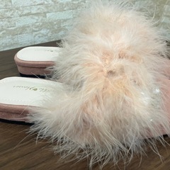 ふわふわファー付き　サンダル　ミュール　ピンク　23cm 24cmの画像