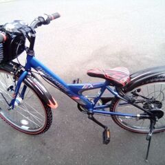 ブリヂストン　24インチ　男の子自転車　変速　LEDオートライト　青
