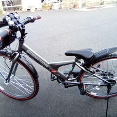 26インチ　ブリヂストン　男の子自転車　グレー　変速　LEDライトの画像