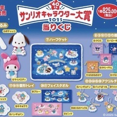 サンリオキャラクター大賞　当たりクジ　フェイスタオル　トレイ　ハンギョドン　ポチャッコの画像