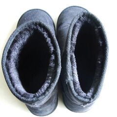 黒いムートンブーツ（メンズ・S）の画像