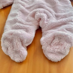 クマ　ボア　カバーオール ピンク　女の子　ベビー　70 オーガニックコットンの画像