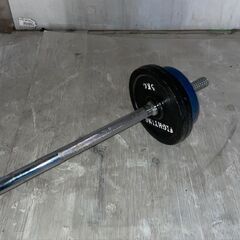 ダンベル　ベンチプレス等使用　重さ5キロが2個　2.5キロが4個　バー約10キロ　セット　中古　の画像