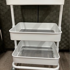 スチールワゴン3段　ホワイトの画像