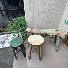 アンティーク調　スツール　ベンチ　中古品の画像