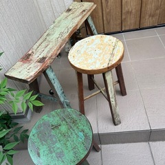 アンティーク調　スツール　ベンチ　中古品の画像