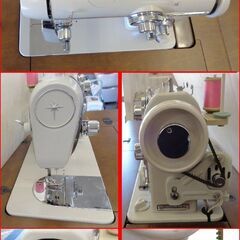 【￥12000-】JANOME/ジャノメ 672 ダイヤルスーパー ミシン 収納付き作業台・イス付き レトロ アンティークの画像