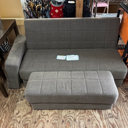 ⭐️土日祝限定⭐️20％OFF‼️ソファベッド??引き出し付き?早い者勝ち?³₃ブラウン茶色ソファー2人がけチェア椅子ベッド