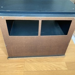 SONY 黒の木製テレビ台 ガラス引き戸デザイン　の画像