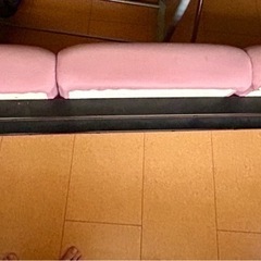 【青森】発送不可　事務用ソファ  ベンチ　イス　椅子 の画像