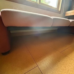 【青森】発送不可　事務用ソファ  ベンチ　イス　椅子 の画像