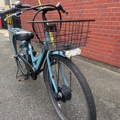 NEOSAGE 電動アシスト自転車 水色 前バスケット付き の画像