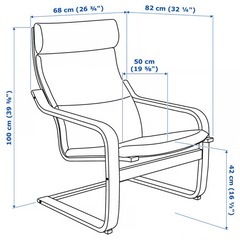 POÄNG ポエング パーソナルチェア, ブラックブラウン/ヒッラレド ダークブルーの画像