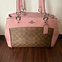 極美品COACH  シグネチャー ブルック キャリオール 2WAYバッグ ピンクの画像